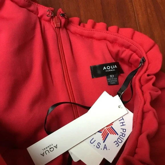 Aqua one shoulder ruffle maxi dress NWT - Picture 7 of 8